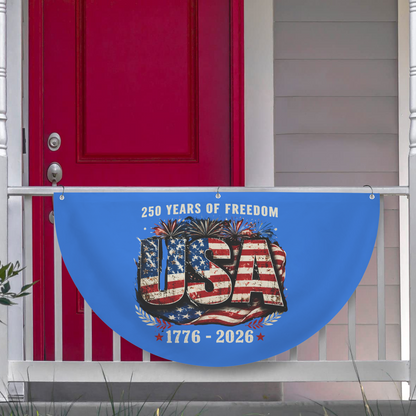 250 Years of Freedom Semi Circle Flag 36" x 18" | Ships from USA