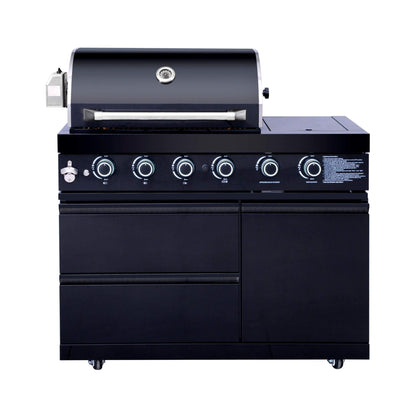 Castelle Flame Monarch 4-Burner 72000 BTU Liquid Propane Grill Island With Fridge And Sink (SAK68127)