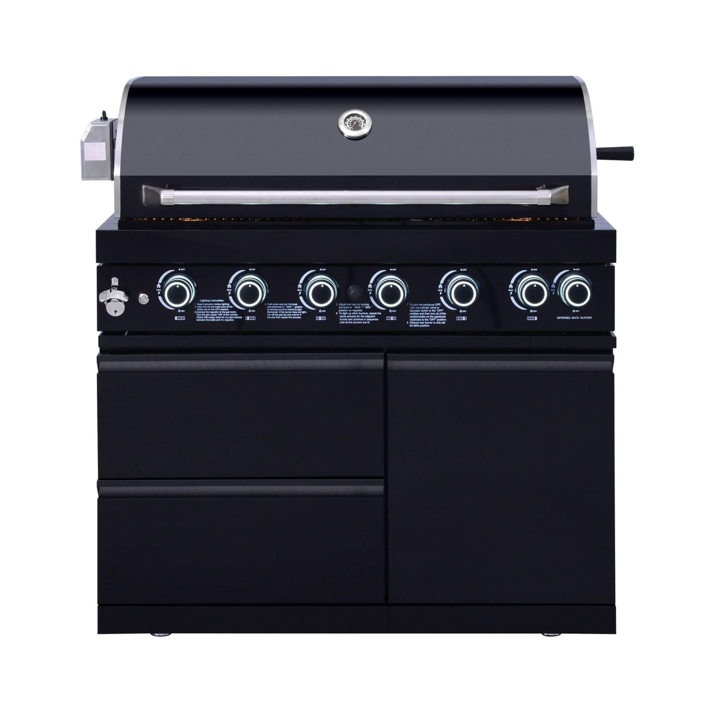 Castelle Flame Summit 6-Burner 85000 BTU Liquid Propane Grill Island With Sink And Fridge (SAK59238)