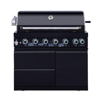 Castelle Flame Summit 6-Burner 85000 BTU Liquid Propane Grill Island With Sink And Fridge (SAK59238)