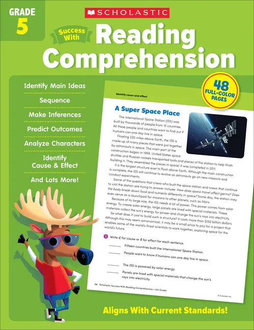 Scholastic Success with Reading Comprehension Grade 5 Workbook - Paperback