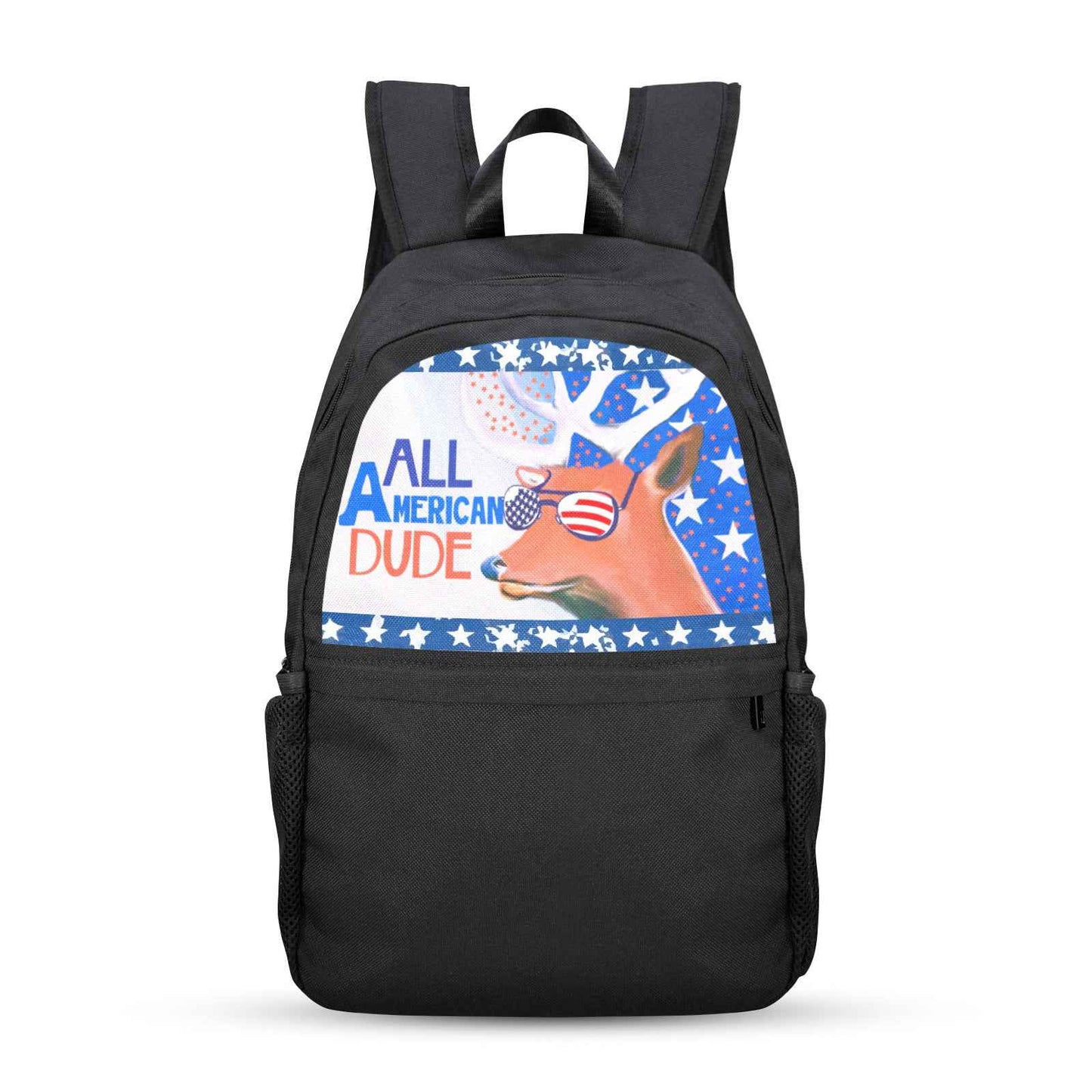 All American Dude with Deer Printed Casual Backpack | Upper Part Printing