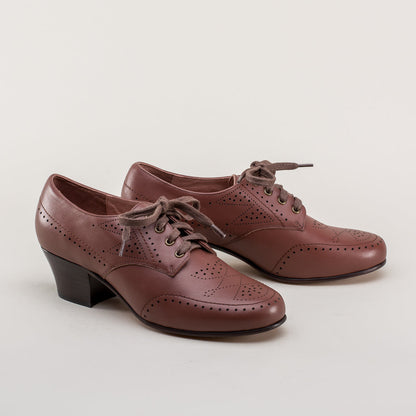 Claire 1940s Oxfords (Brown)