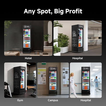 Commercial 252-Bottle AI-Powered Combo Refrigerated Vending Machine With Self-Checkout (SAK10538)