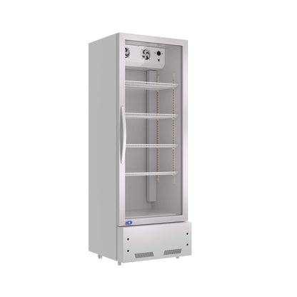 Commercial Single Glass Door Upright Beverage Cooler Refrigerator With LED Lighting (SAK24713)