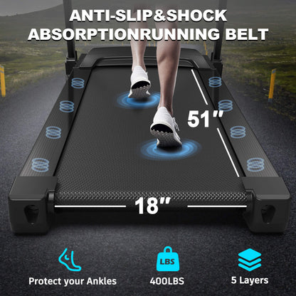 Rovix Compact 3.5HP Foldable Electric Treadmill With Bluetooth, LCD Display & 12 Pre-Set Running Programs (SAK25879)