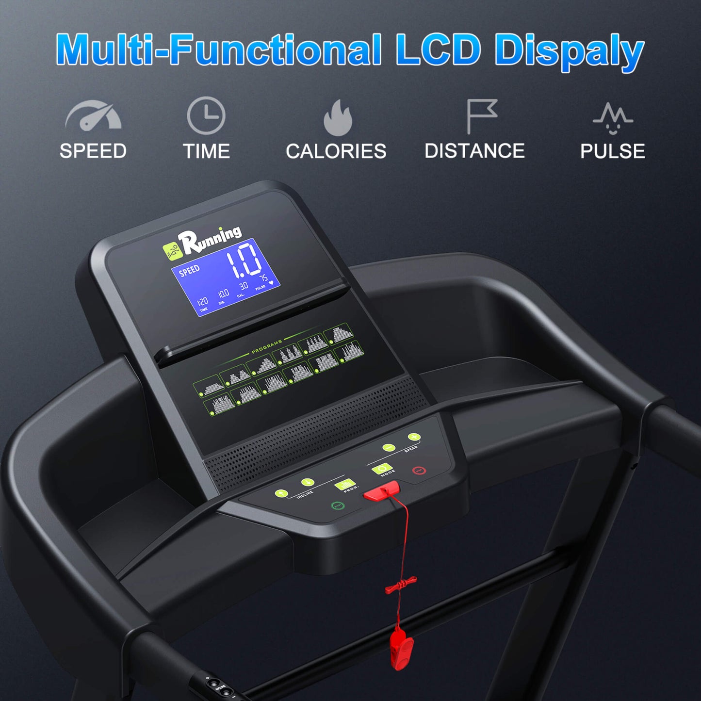 Rovix Compact 3.5HP Foldable Electric Treadmill With Bluetooth, LCD Display & 12 Pre-Set Running Programs (SAK25879)