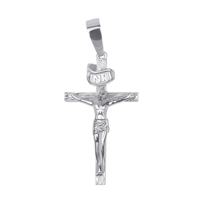 Jesus Crucifix Cross Pendant in 925 Sterling Silver