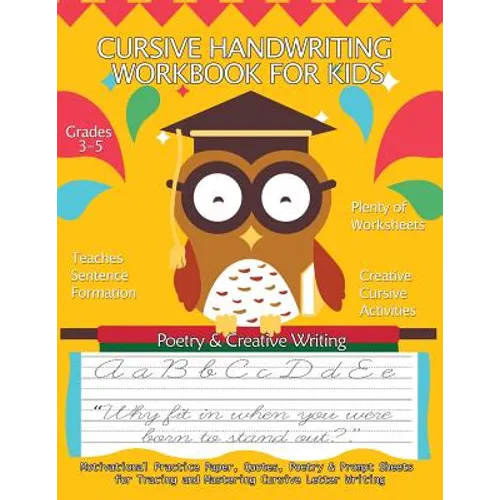 Cursive Handwriting Workbook for Kids: Motivational Practice Paper, Quotes, Poetry & Prompt Sheets for Tracing and Mastering Cursive Letter Writing: G - Paperback