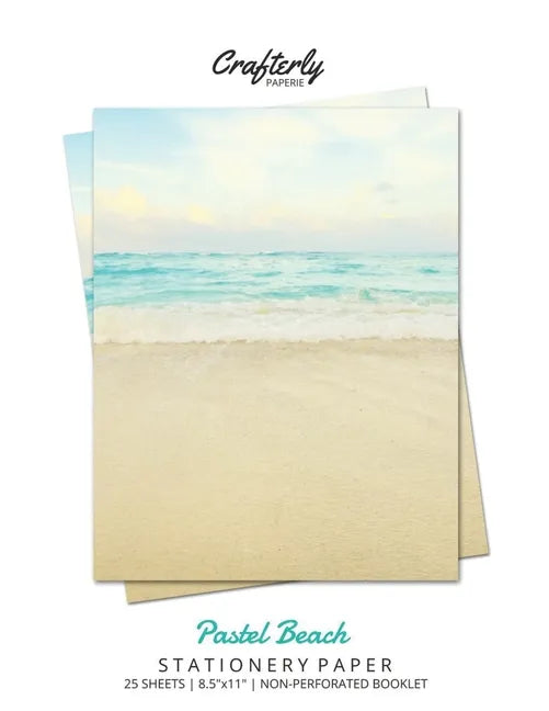 Pastel Beach Stationery Paper: Aesthetic Letter Writing Paper for Home, Office, Letterhead Design, 25 Sheets - Paperback