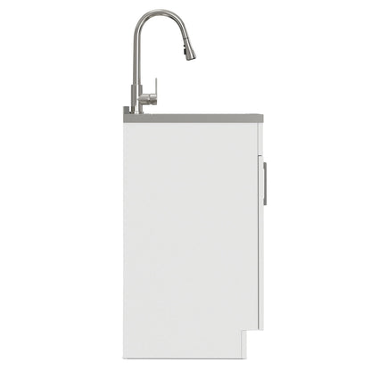 Modern Shaker All-In-One Laundry Utility Sink And Cabinet with Pull Out Faucet
