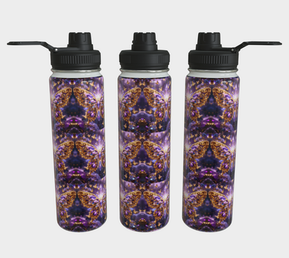 Crystal Purple Butterflies 24 oz Stainless Steel Water Bottle