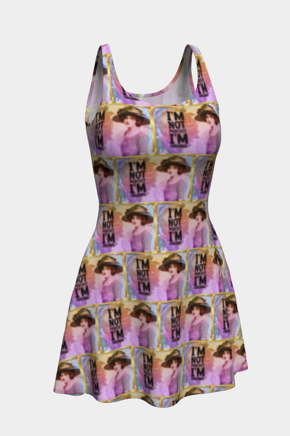 I'm Not Perfect I'm Original Pink Short Flared Dress