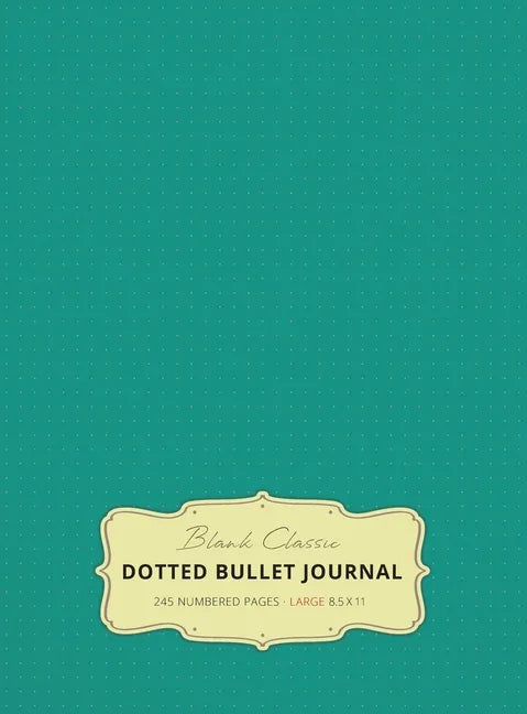 Large 8.5 x 11 Dotted Bullet Journal (Teal #7) Hardcover - 245 Numbered Pages - Hardcover