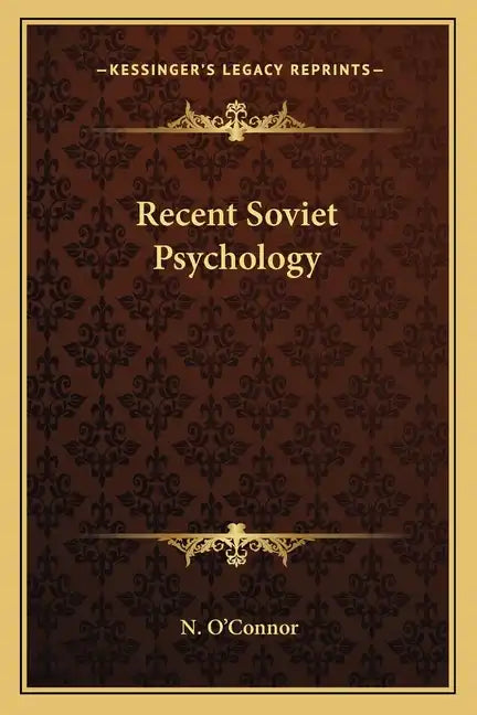 Recent Soviet Psychology - Paperback