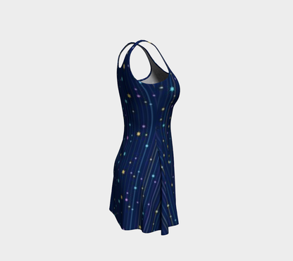 Leopard in Center of Universe Short Flared Dress
