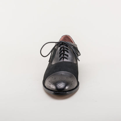 Dandy Men's Vintage Cap Toe Oxfords (Black)