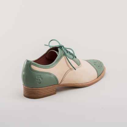 Dandy Men's Vintage Cap Toe Oxfords (Sage/Buff)
