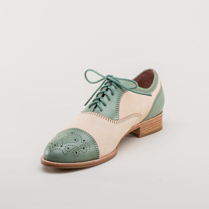 Dandy Men's Vintage Cap Toe Oxfords (Sage/Buff)