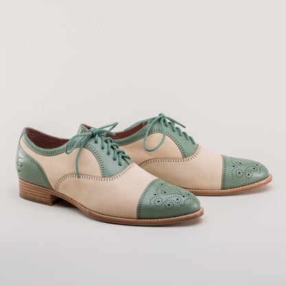 Dandy Men's Vintage Cap Toe Oxfords (Sage/Buff)