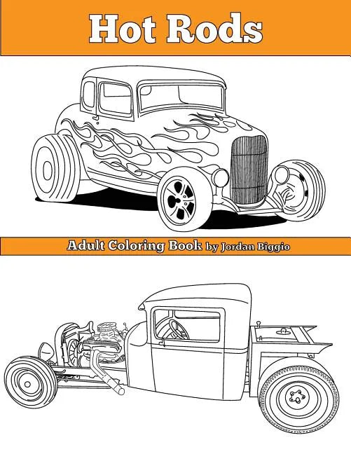 Hot Rods: Adult Coloring Book - Paperback