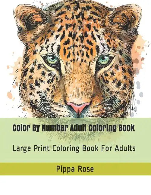 Color By Number Adult Coloring Book: Large Print Coloring Book For Adults - Paperback