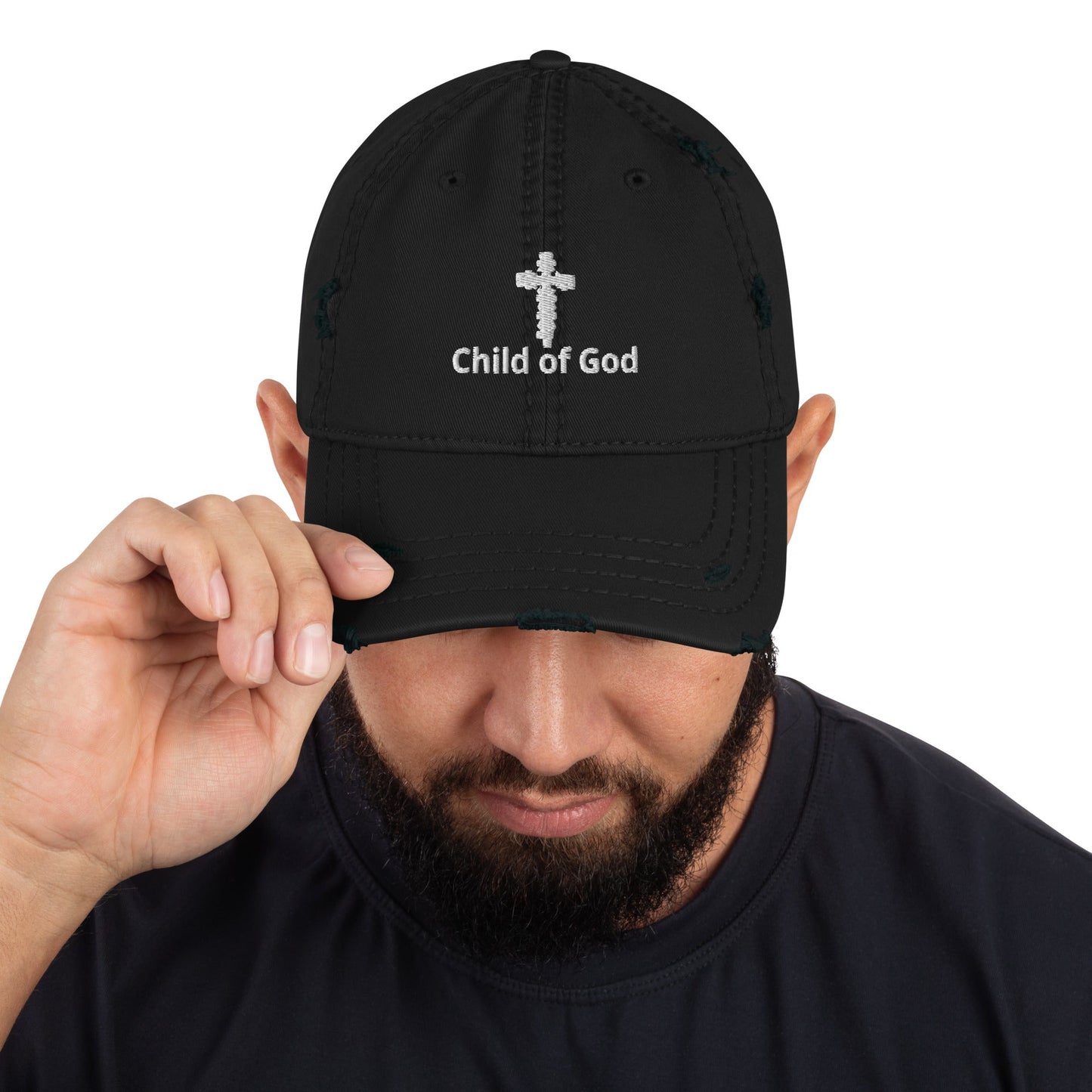 Child of God Distressed Embroidered Dad Hat