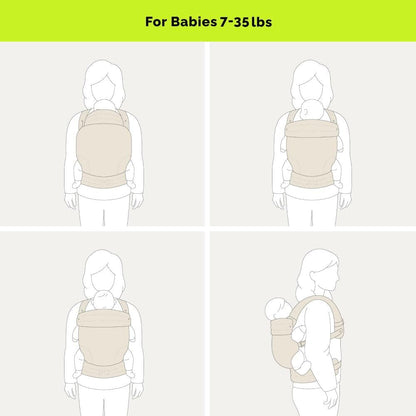 Ergonomic Baby Carrier Newborn to Toddler, Lightweight & Breathable Cotton Infant Carrier for Hands Free Comfort