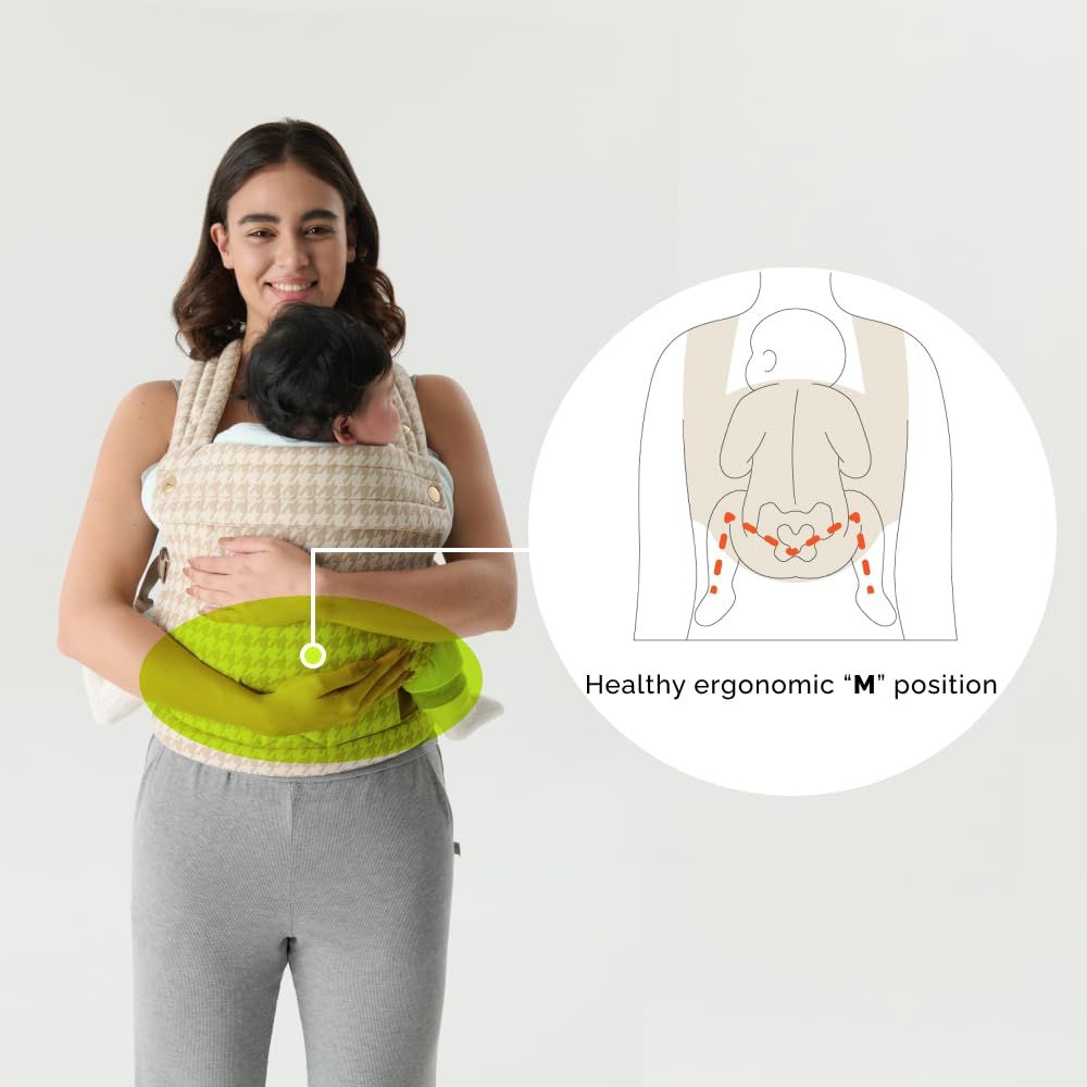Ergonomic Baby Carrier Newborn to Toddler, Lightweight & Breathable Cotton Infant Carrier for Hands Free Comfort