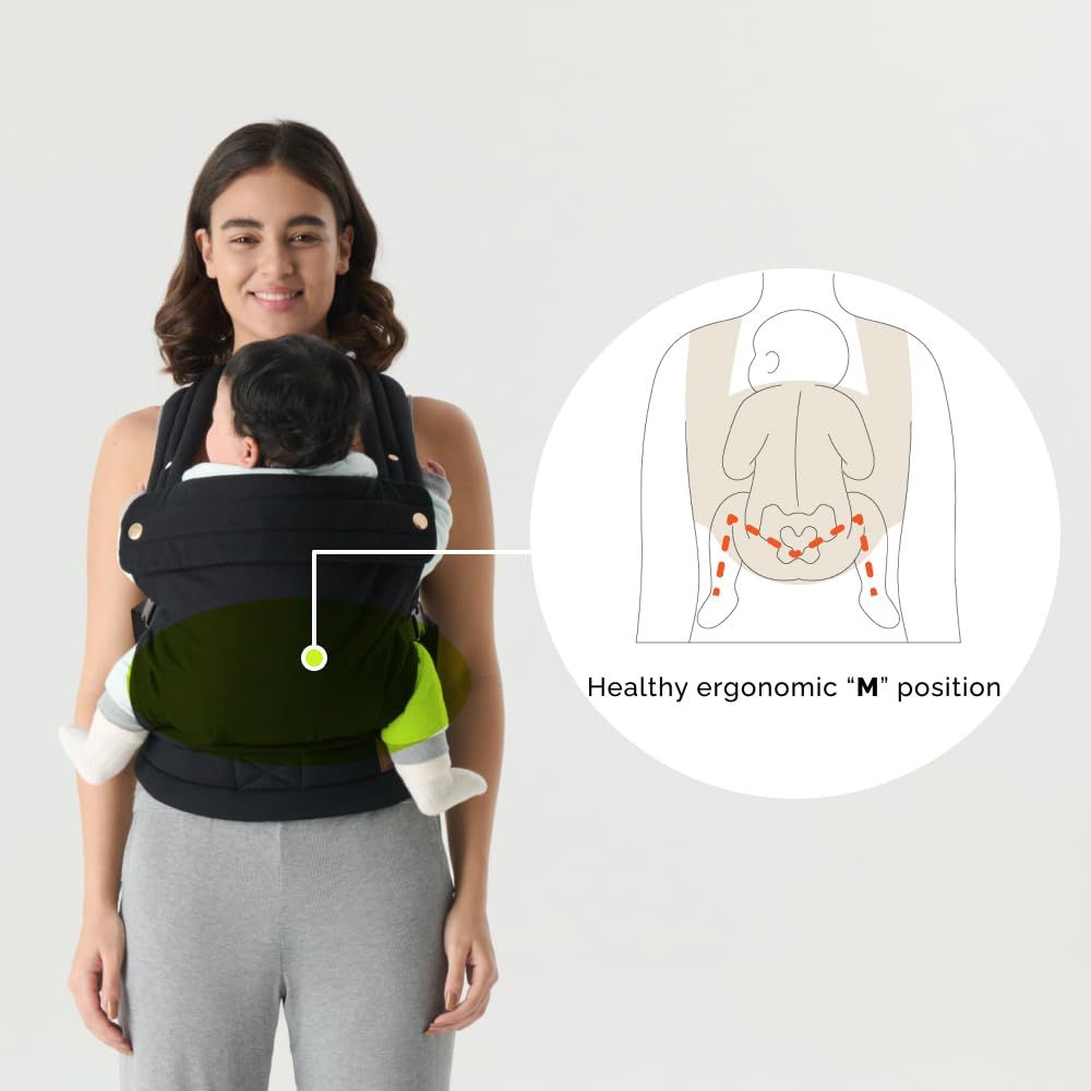 Ergonomic Baby Carrier Newborn to Toddler, Lightweight & Breathable Cotton Infant Carrier for Hands Free Comfort
