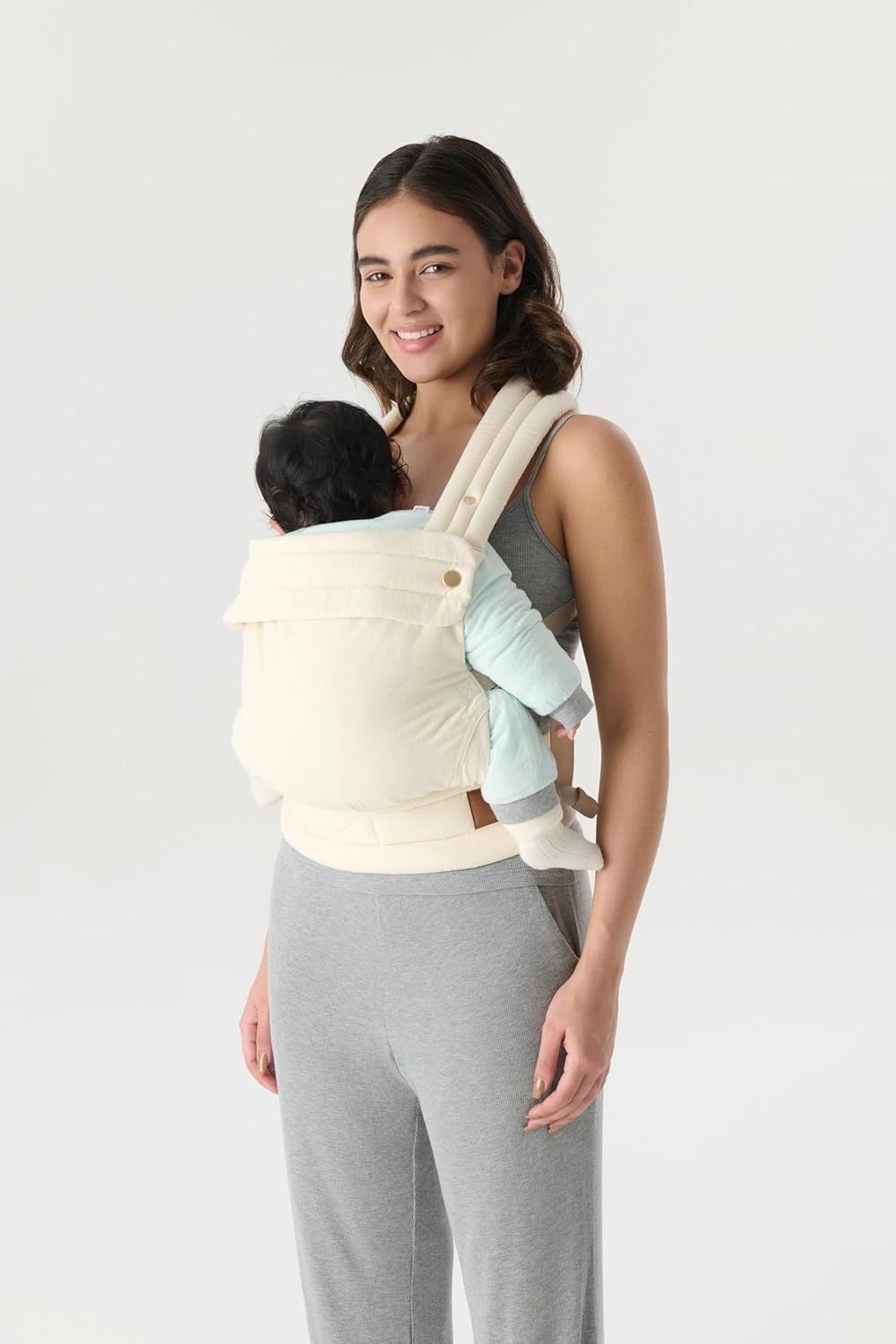 Ergonomic Baby Carrier Newborn to Toddler, Lightweight & Breathable Cotton Infant Carrier for Hands Free Comfort