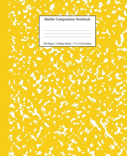 Marble Composition Notebook College Ruled: Yellow Marble Notebooks, School Supplies, Notebooks for School - Paperback