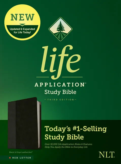 NLT Life Application Study Bible, Third Edition (Leatherlike, Black/Onyx, Red Letter) - Imitation Leather
