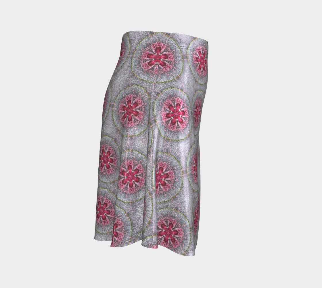 Silver and Pink Star Pattern Short Flared Skirt