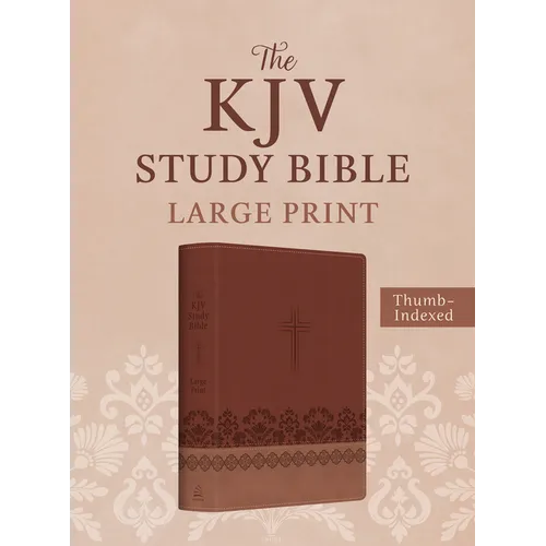 The KJV Study Bible, Large Print (Indexed) [Rose & Chestnut Cross] - Imitation Leather