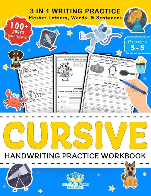 Cursive Handwriting Practice Workbook for 3rd 4th 5th Graders: Cursive Letter Tracing Book, Cursive Handwriting Workbook for Kids to Master Letters, W - Paperback