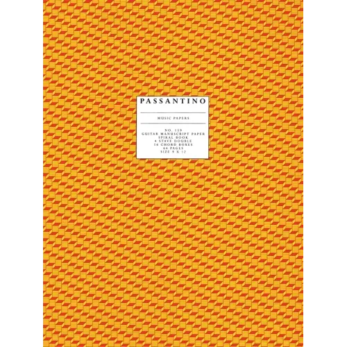 Passantino Music Papers, No. 159: Guitar Manuscript Paper - Spiral
