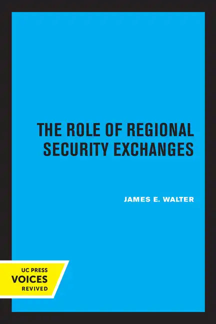 The Role of Regional Security Exchanges - Paperback