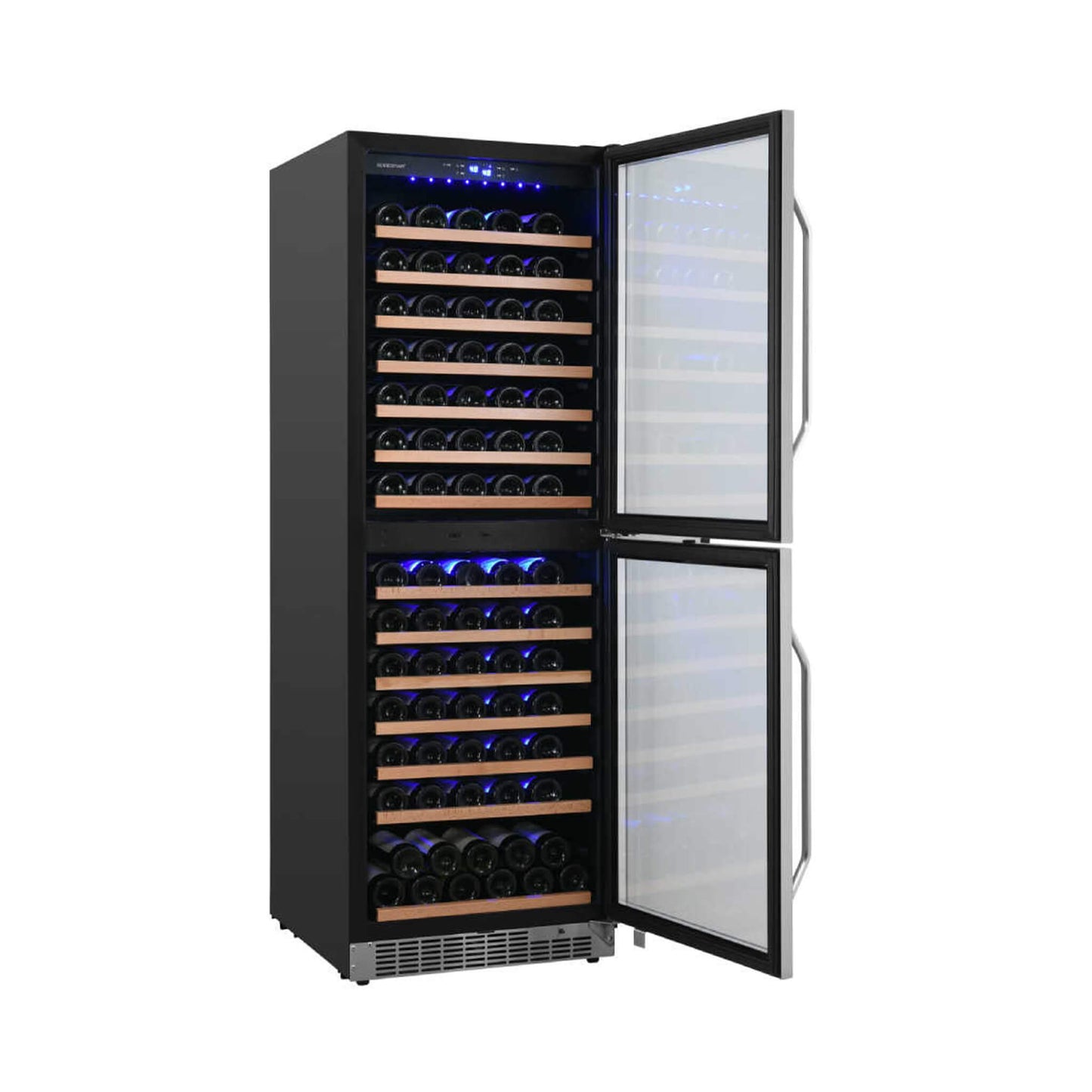Edgestar 24-Inch 142 Bottle Built-In Dual Zone Double Door Wine Cooler With Door Lock [CWR1553DD] (SAK30742)
