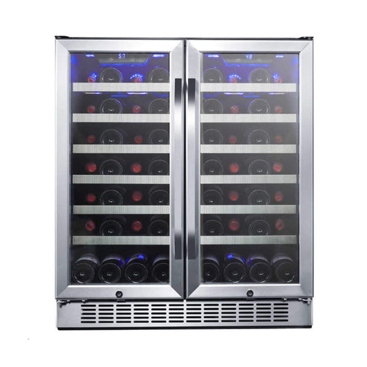 Edgestar 30-Inch Wide 56 Bottle Capacity Built-In French Door Wine Cooler With Door Locks [CWR5631FD] (SAK56381)