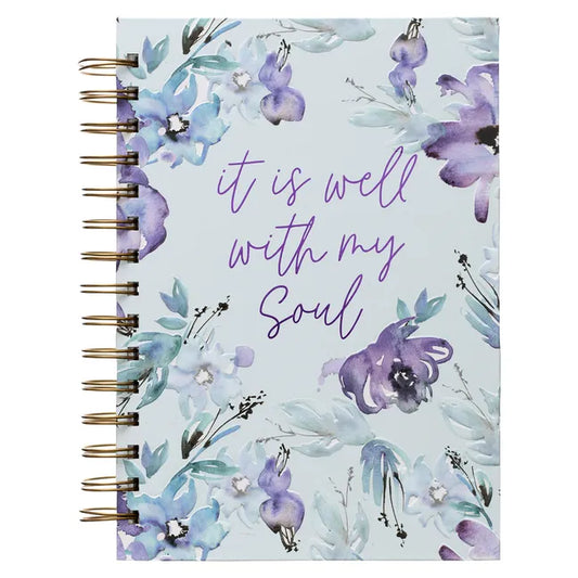 Large Hardcover Journal It Is Well with My Soul Inspirational Wire Bound Notebook W/192 Lined Pages [Hardcover] with Love - Spiral