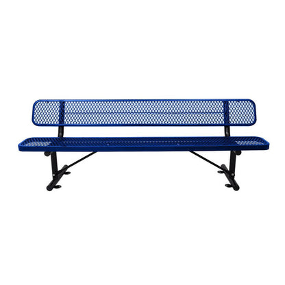 8FT Heavy-Duty Steel Bench With Backrest And Thermoplastic Coating (SAK23567)