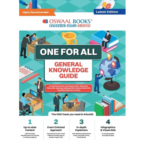 Oswaal One for all GK Guide English Medium (Latest Edition) For All Government Job Exams (UPSC, State PSC, PSUs, SSC, Banking, Railways RRB, Defence N - Paperback
