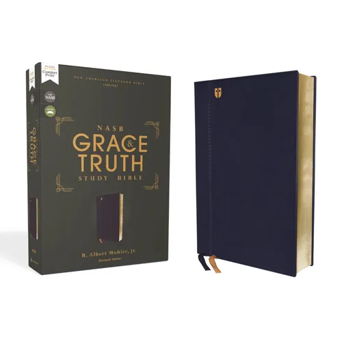 Nasb, the Grace and Truth Study Bible (Trustworthy and Practical Insights), Leathersoft, Navy, Red Letter, 1995 Text, Comfort Print - Imitation Leather
