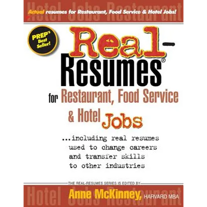 Real-Resumes for Restaurant, Food Service & Hotel Jobs - Paperback