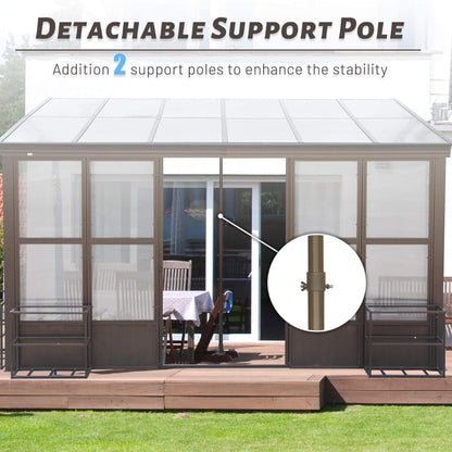 [12X16FT] Alora Horizon Extra-Large Heavy-Duty All-Season Sunroom With Sliding Doors And Polycarbonate Windows (SAK98357)