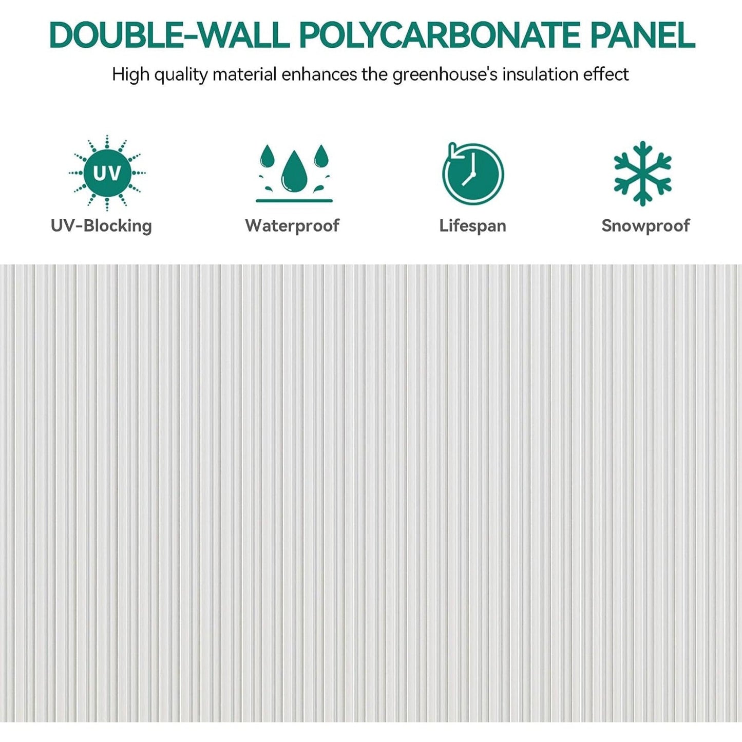 [10X12FT] Extra-Large Heavy-Duty Polycarbonate Aluminum Greenhouse With Sliding Doors And Vents (SAK74183)
