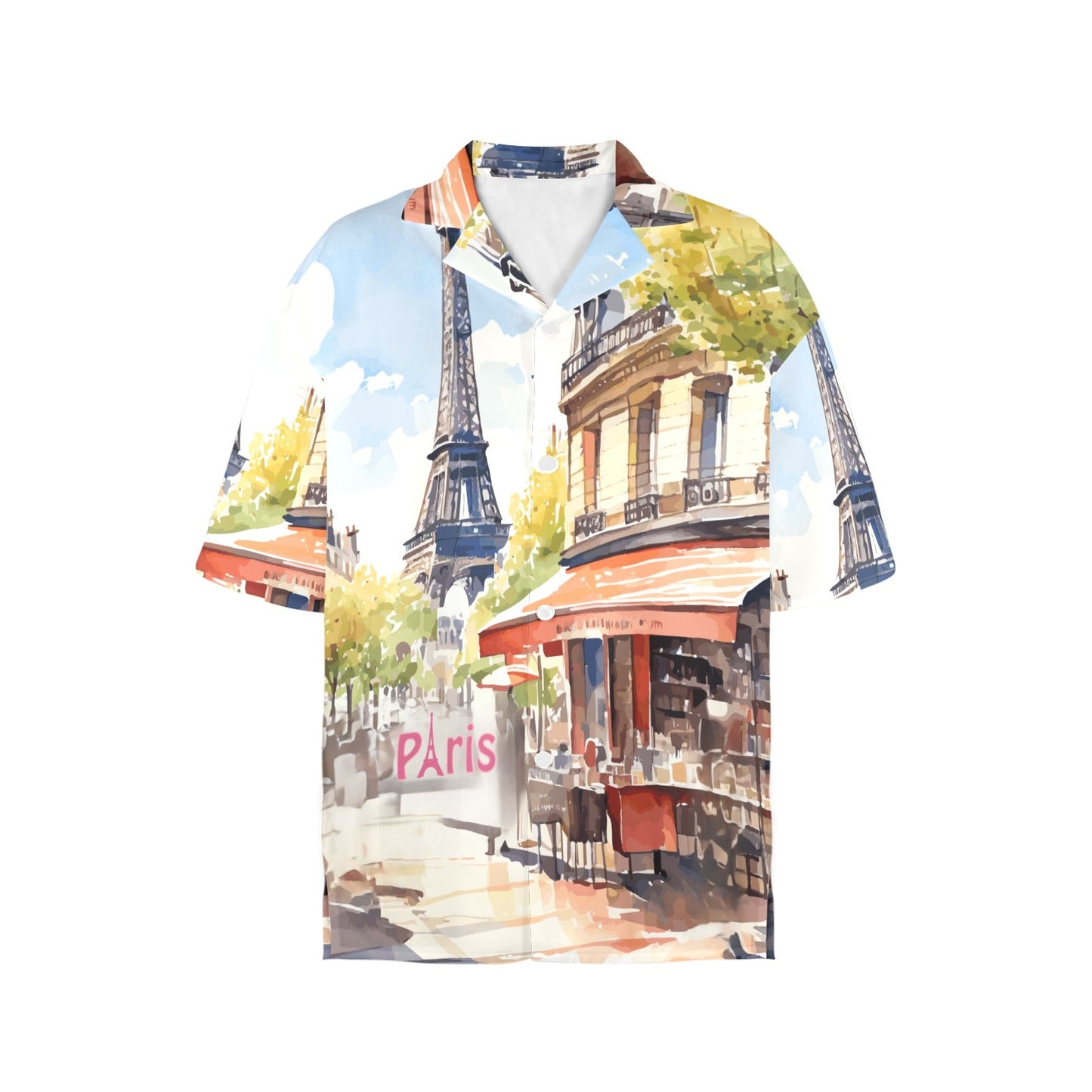 Eiffel Tower Paris France Women's All Over Print Hawaiian Shirt (Made in USA)