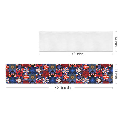 4th of July Pattern New Table Runner 72" x 13" (Made in USA)