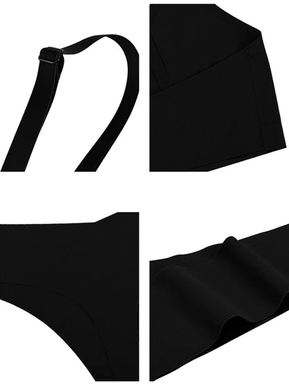 Cute Black Puppy Seamless Bra for Women (Front Printing)